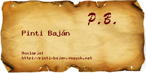 Pinti Baján névjegykártya